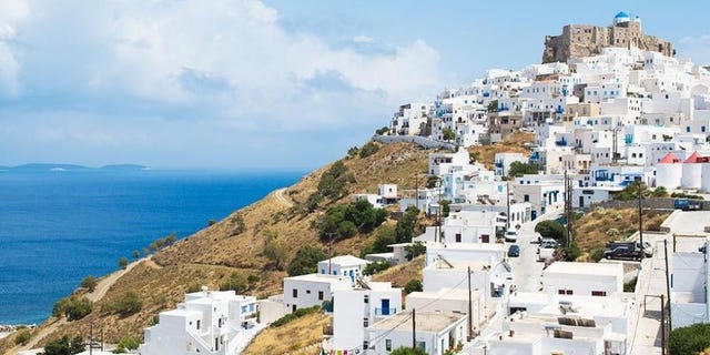 Mediterranean landscape with azure sea, Rhodes island - Greece