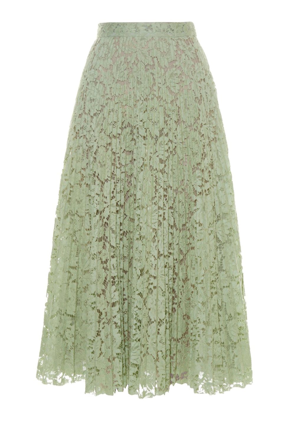 valentino mint green lace skirt