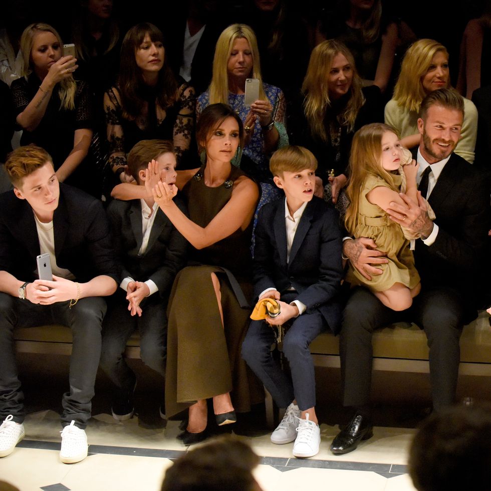 The Beckham family at the Burberry show