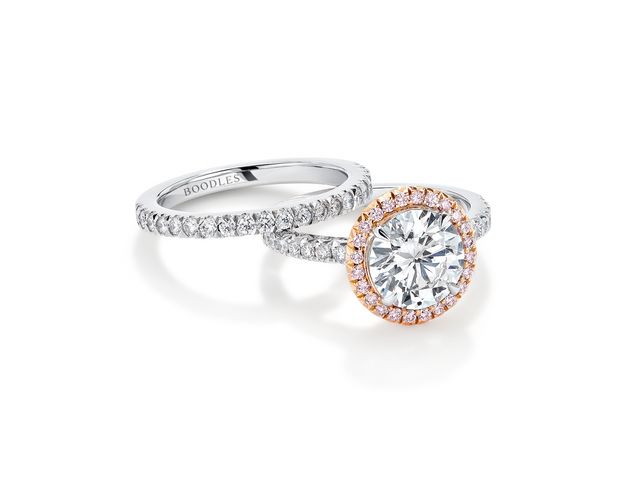Boodles Vintage ring in platinum and rose gold