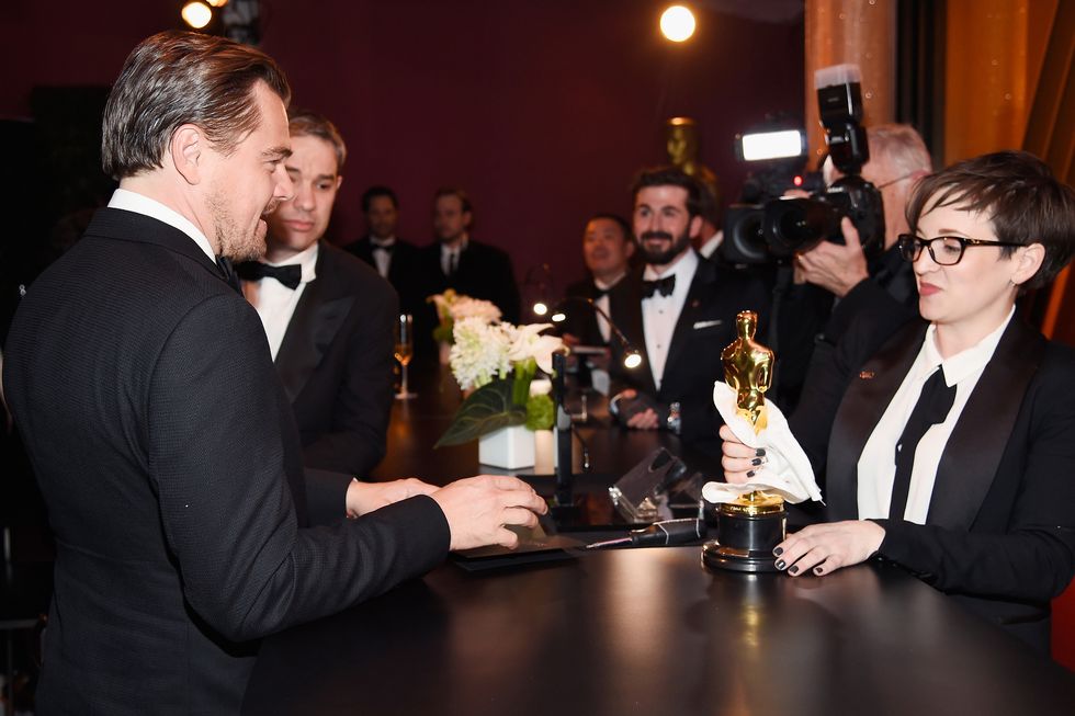 Leonardo DiCaprio gets Oscar engraved