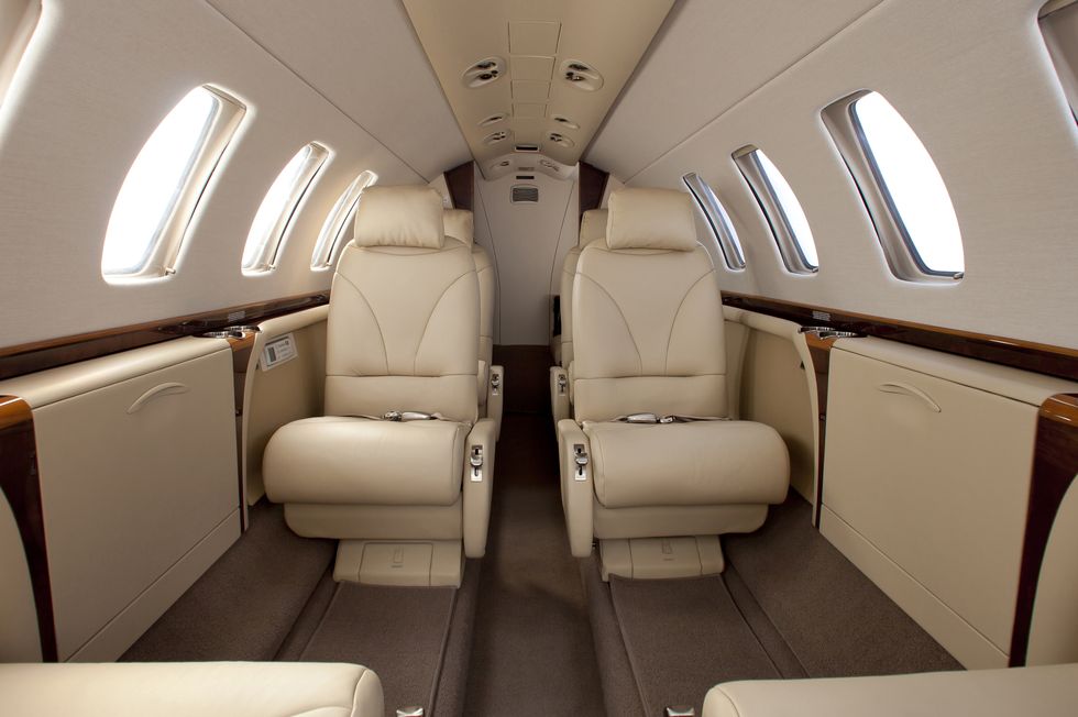 Interior of private jet, jetsuite