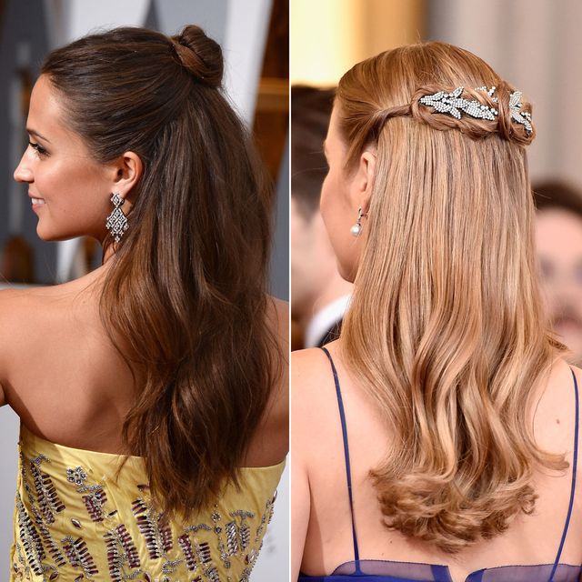 Half-up half-down hairstyles at the Oscars 2016