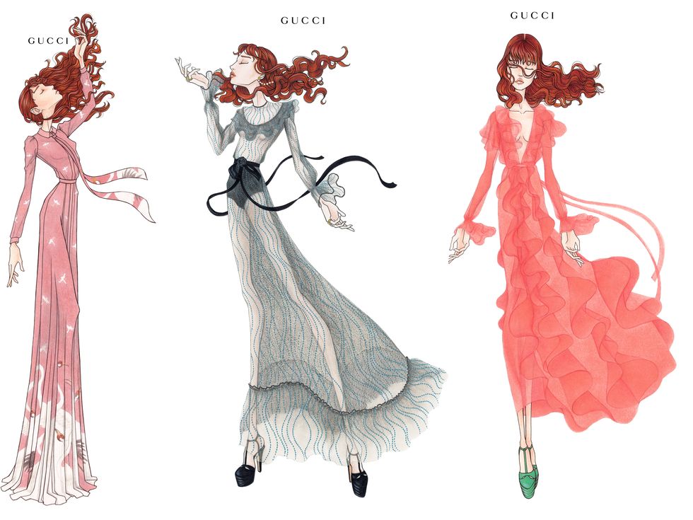 Florence Welch Gucci tour wardrobe