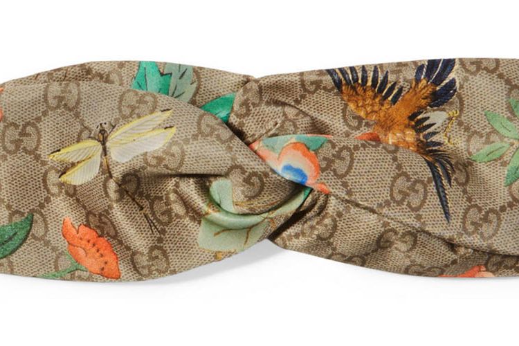 <p><em>Gucci Tiana Printed Duchesse-Silk Headband, $375, <a href="https://www.net-a-porter.com/us/en/product/681705/gucci/tiana-printed-duchesse-silk-headband" target="_blank">net-a-porter.com</a>.</em></p>