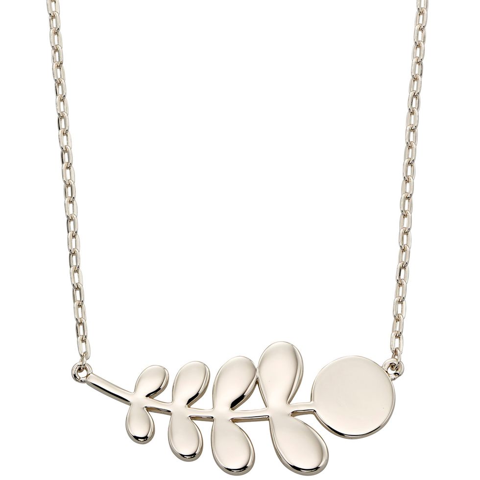 Orla Kiely silver stem pattern necklace