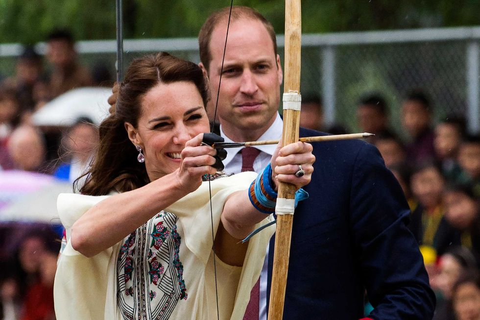 The Duchess of Cambridge tries archery