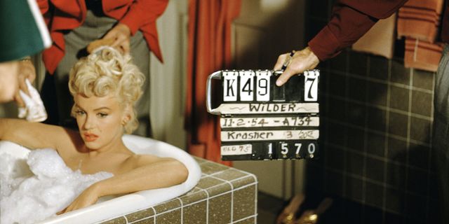 On set with Marilyn Monroe