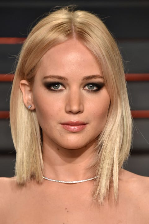 Image of Jennifer Lawrence with long blunt cut