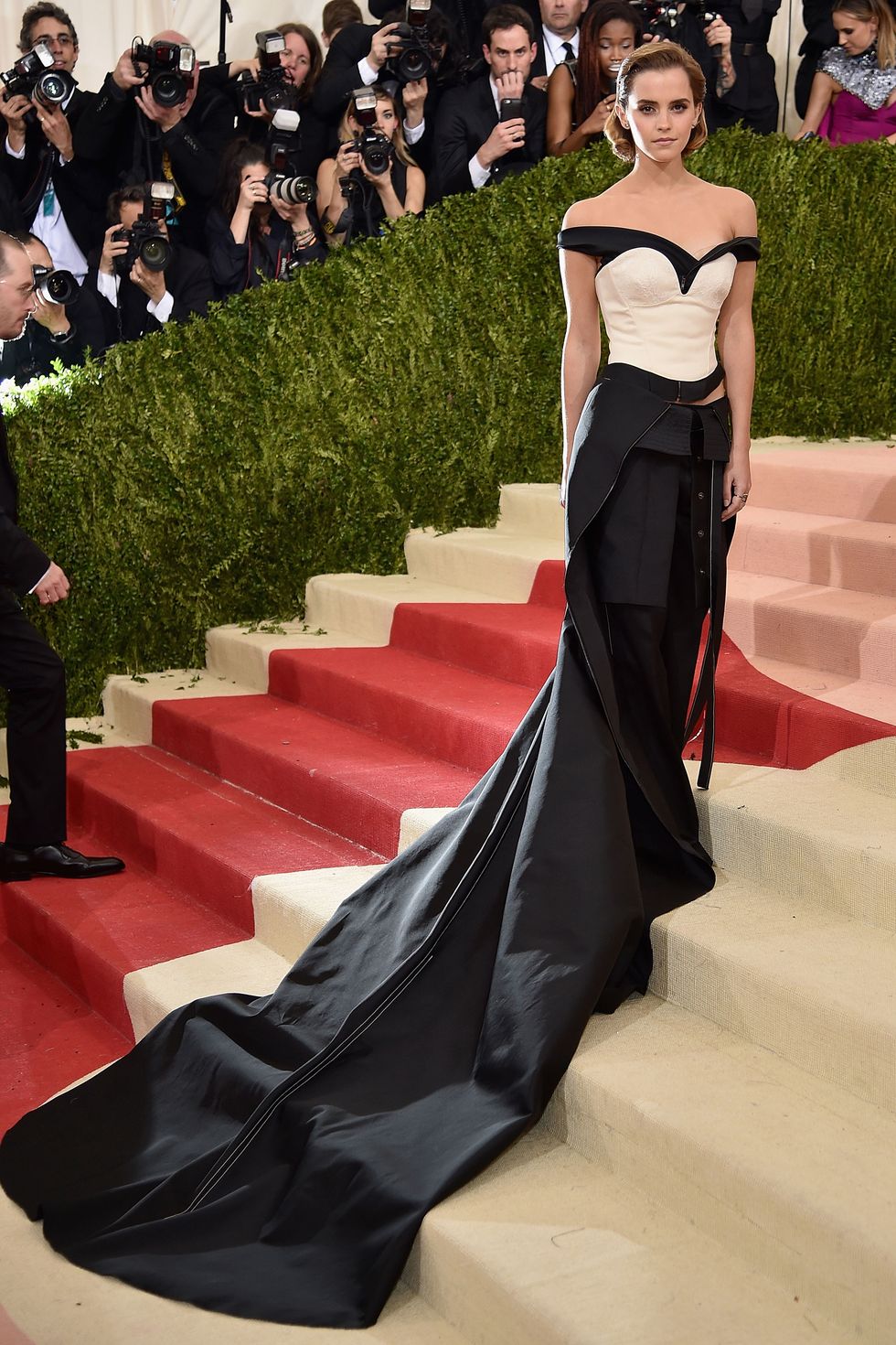 Emma Watson's Calvin Klein Green Carpet Challenge dress made of plastic bottles at the Met Gala