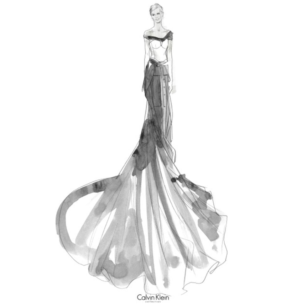 Emma Watson's Calvin Klein Met Gala dress sketch