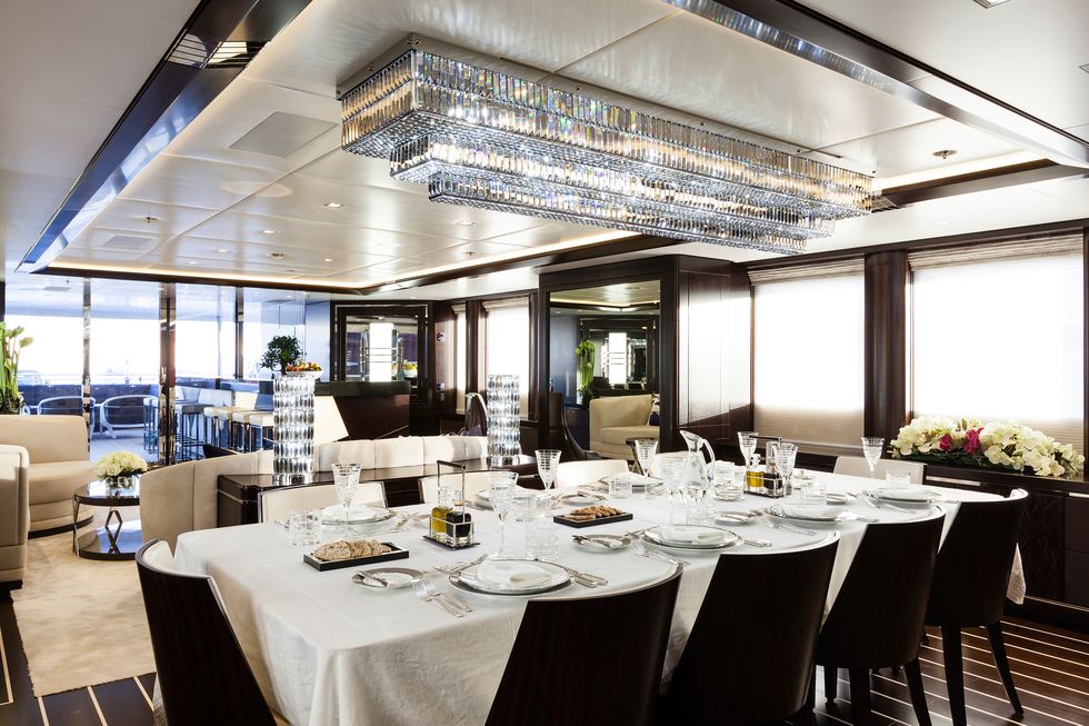 Heesen yacht dining room