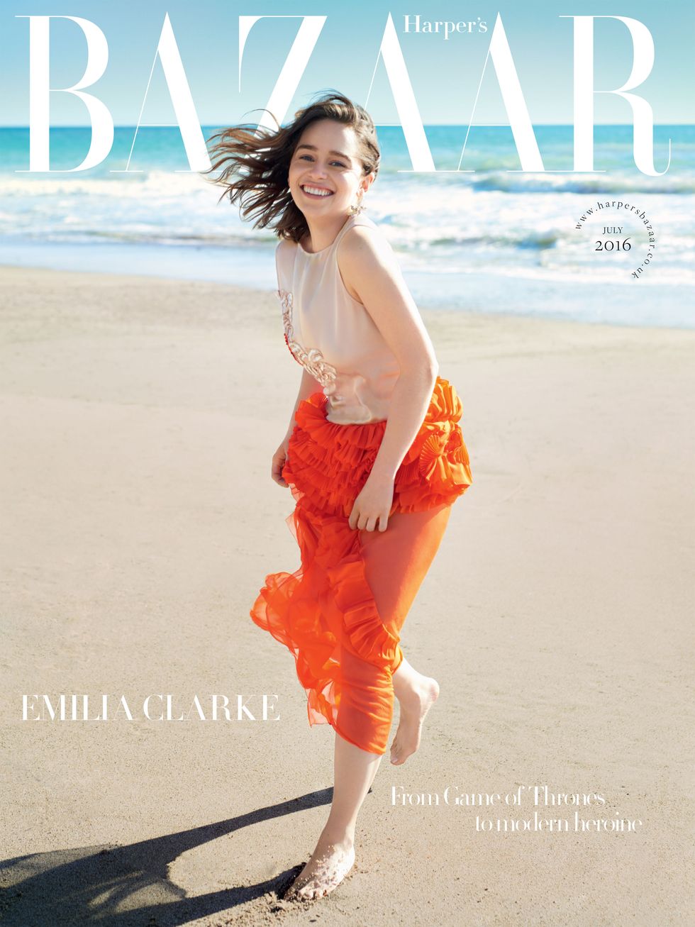 Emilia Clarke July Bazaar Subs Cover