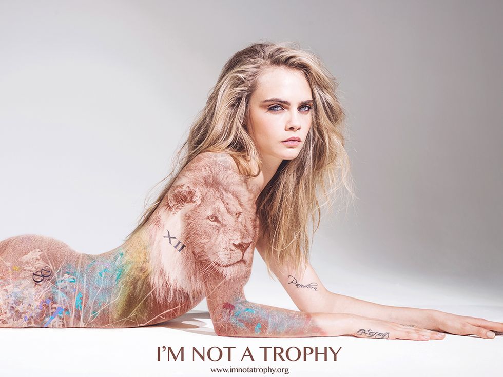Cara Delevingne in the I Am Not A Trophy campaign