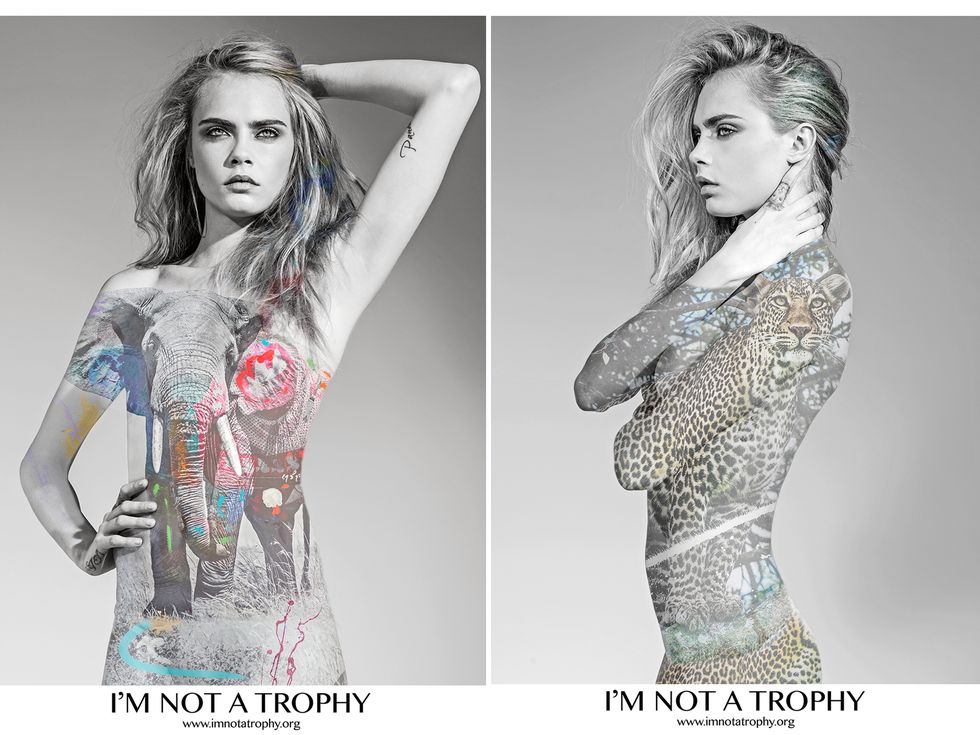 Cara Delevingne in the I Am Not A Trophy campaign