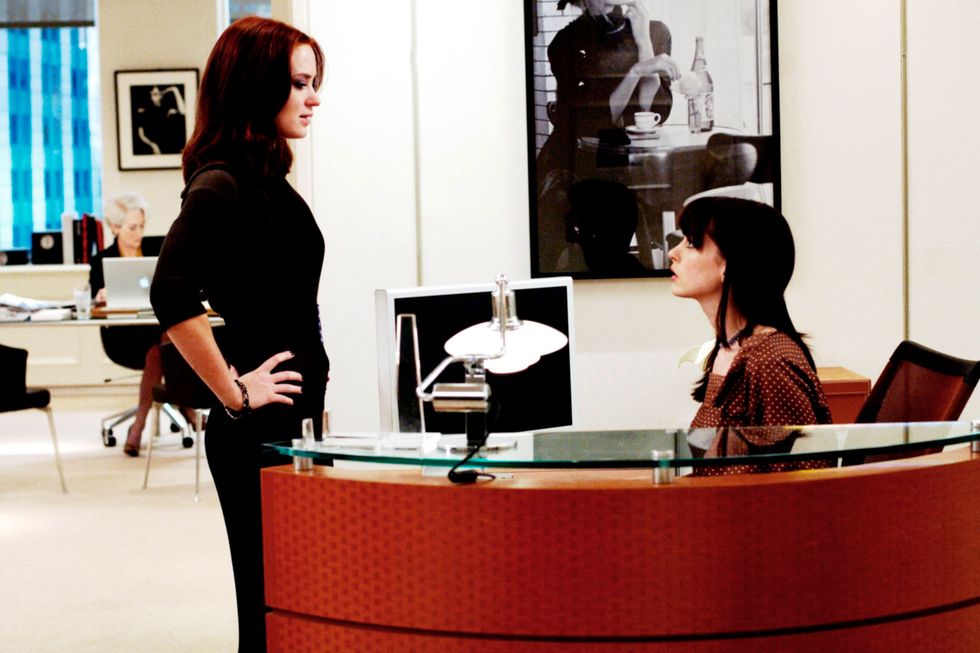 Emily Blunt and Anne Hathaway in The Devil Wears Prada