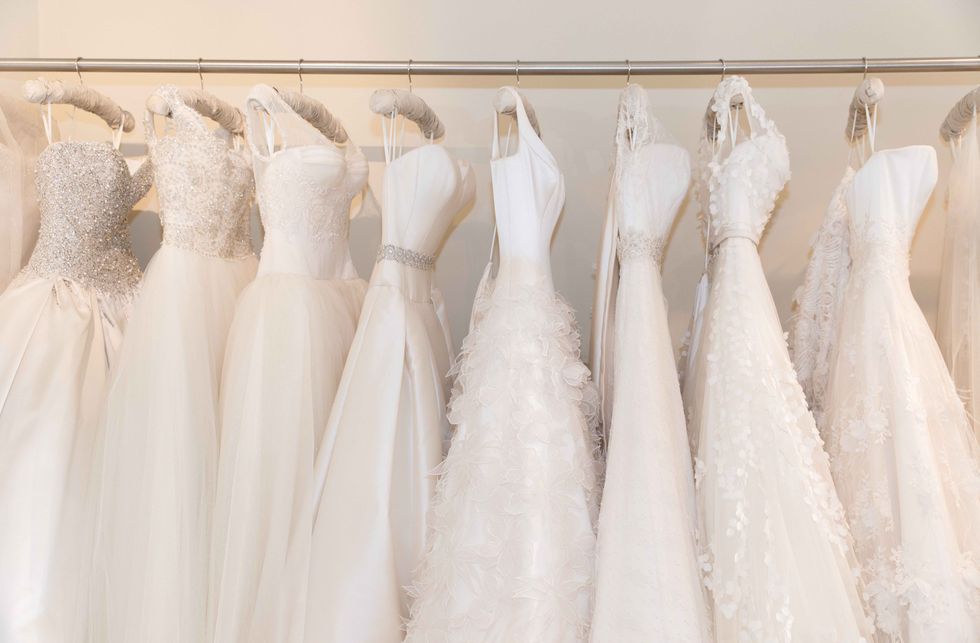 Textile, White, Dress, Wedding dress, Bridal clothing, Gown, Fashion, One-piece garment, Grey, Pattern, 