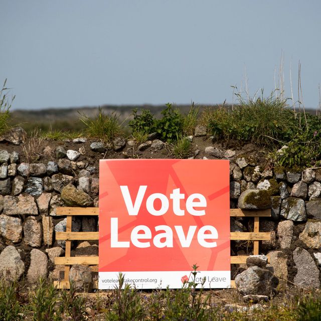 Vote leave sign, EU Referendum