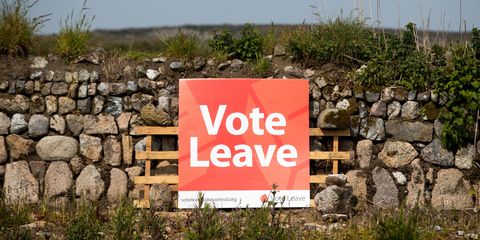 Vote leave sign, EU Referendum