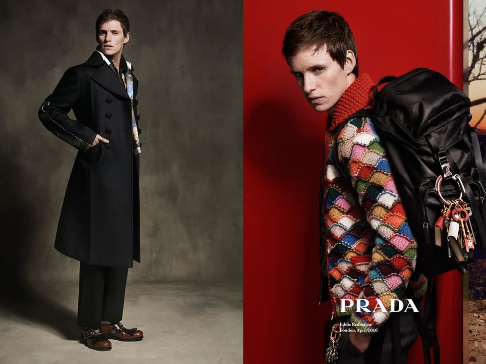 Eddie Redmaybe in Prada campaign