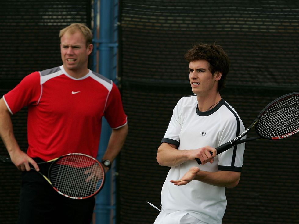 A young Andy Murray and his coach at the time Mark Petchey