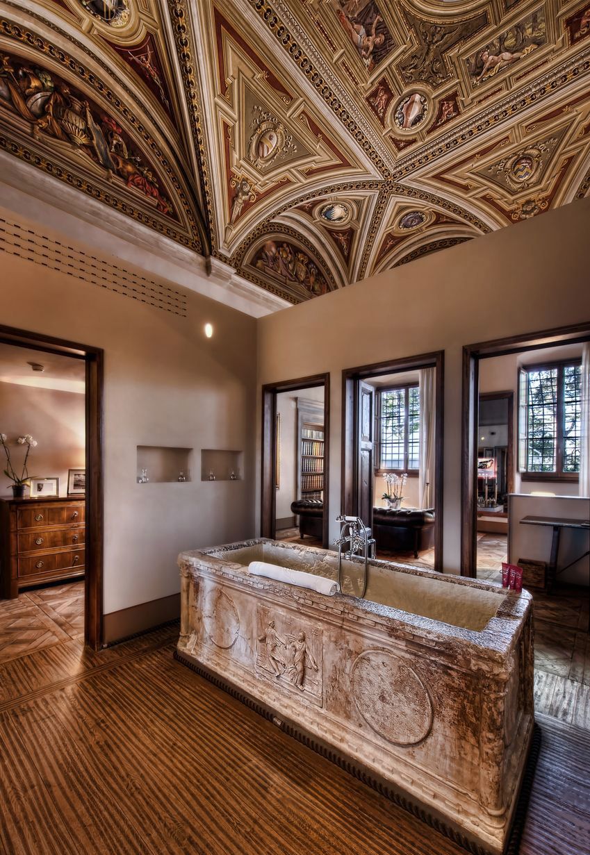 <p><strong>Where</strong>: <a href="http://salviatino.com/" target="_blank">Il Salviatino</a>, Florence, Italy</p><p>Bubble baths are passé—for the ultimate indulgence, fill your tub with the nectar of the Gods. At Italy's Il Salviatino hotel, you can choose between Prosecco, Spumante, or Champagne, and a butler will fill your bath with your preferred bubbly. They'll also light scented candles to set the mood and provide a chilled bottle to drink—all for the cool price of $10,000. </p>