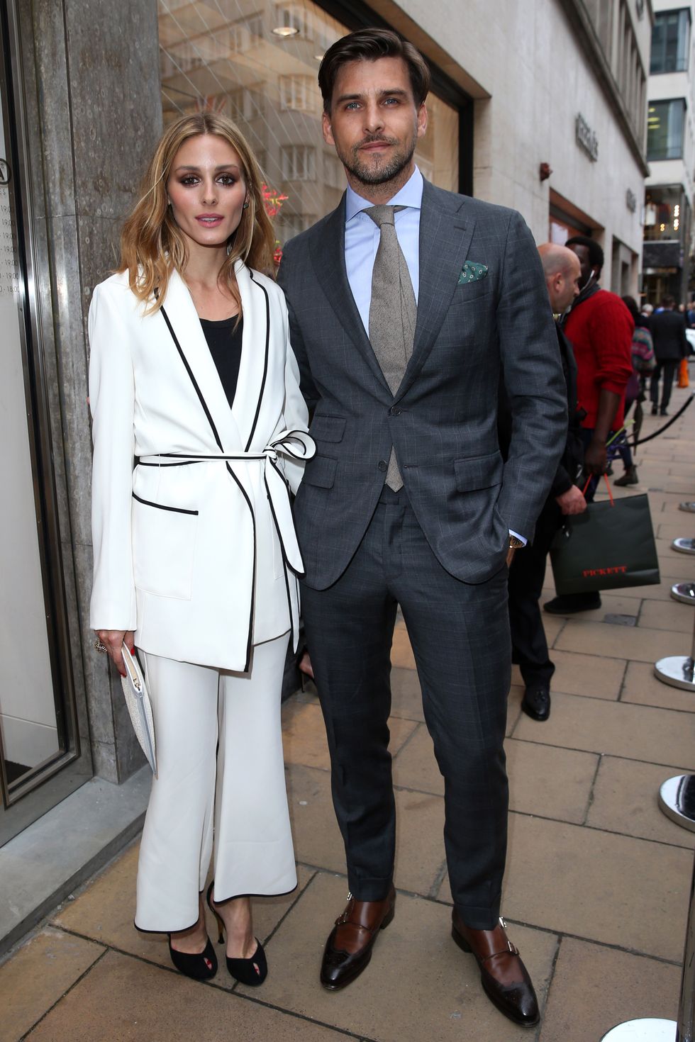 Olivia Palermo and Johannes Huebl at the Rimowa store launch in London this week
