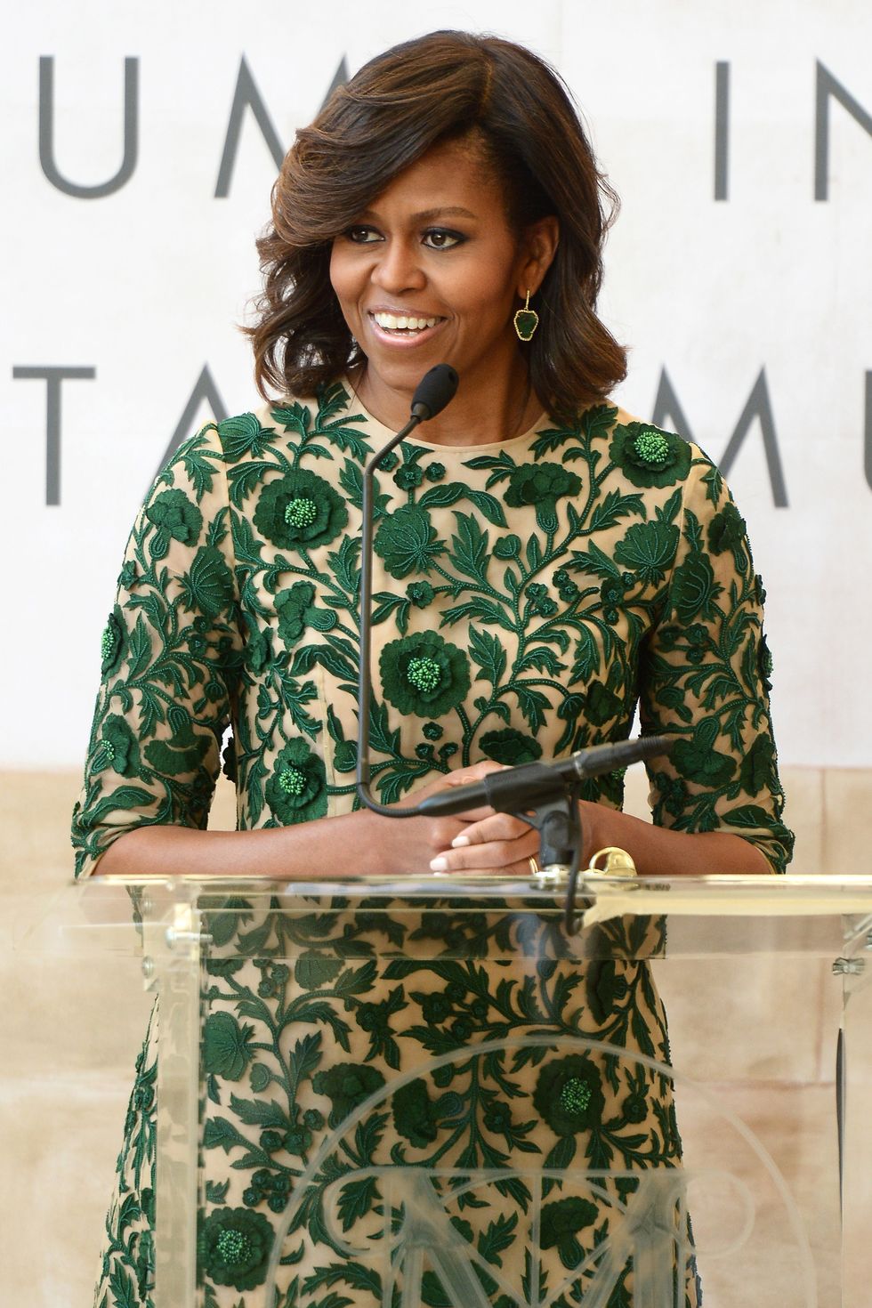 Michelle Obama giving a speech