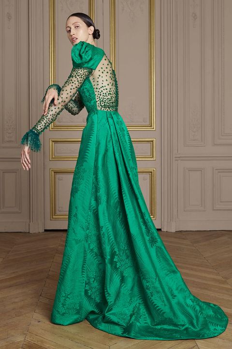 Clothing, Green, Formal wear, Dress, Floor, Gown, Style, Teal, Flooring, Costume design, 
