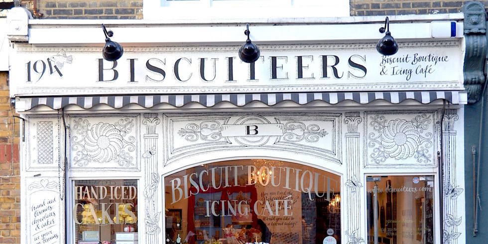 <p>Located in Notting Hill, this is just one of the most gorgeous shops. Here you can enjoy a nice afternoon tea, buy a few of their hand-iced biscuits or even pop in to ice a biscuit yourself in their Icing School, where they'll teach you how to become a Biscuiteer yourself!   </p>