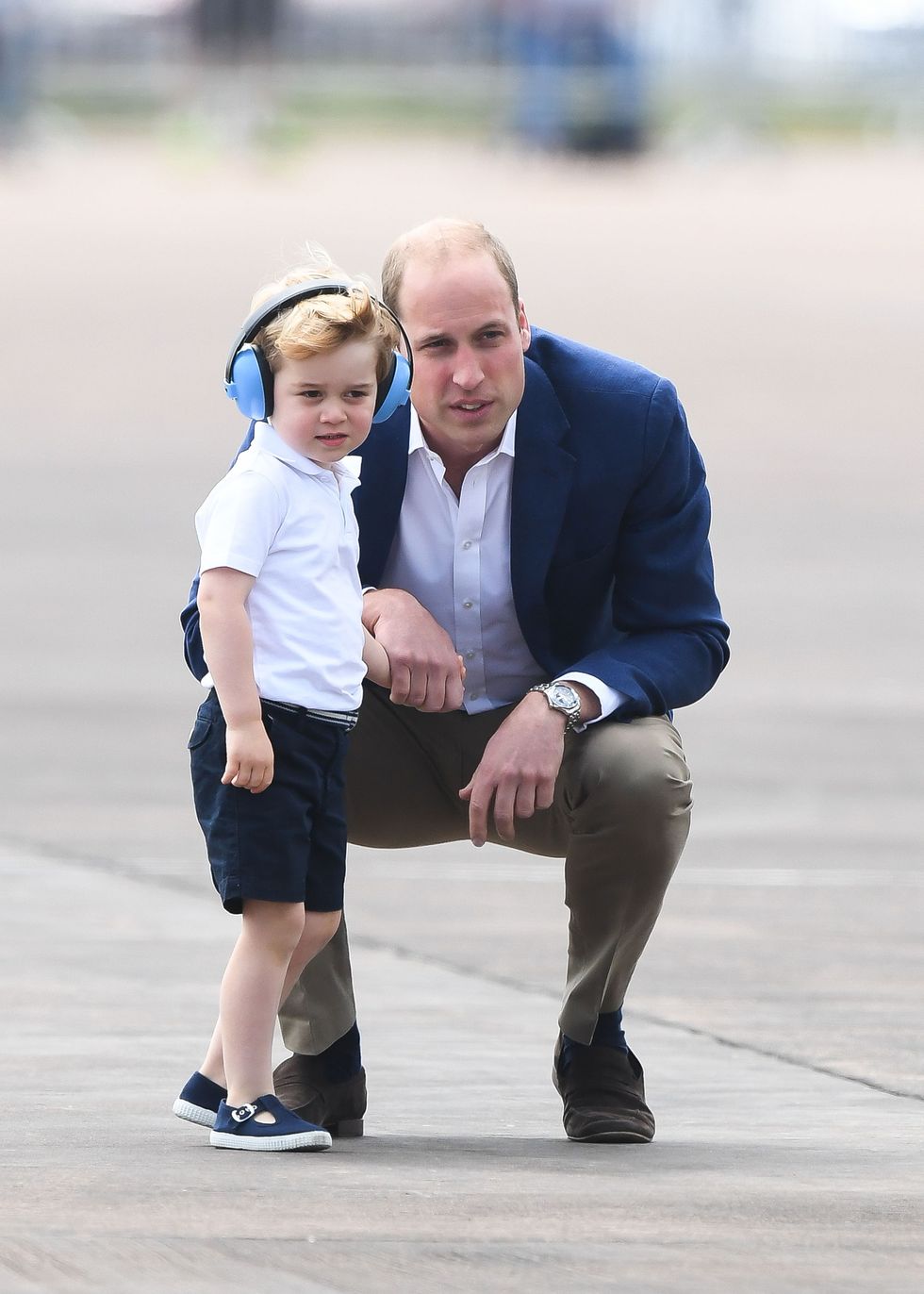 Prince George with his dad, the Duke of Cambridge