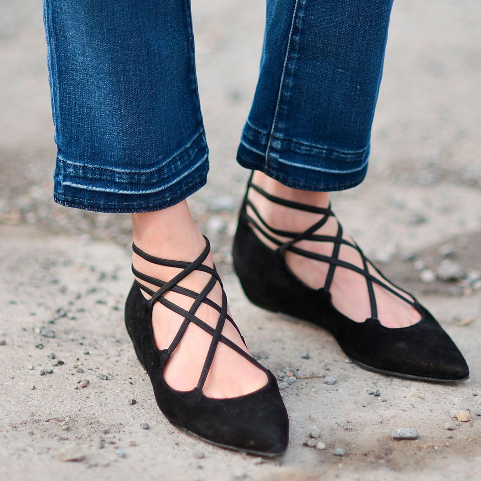 Lace up sale ballet flat