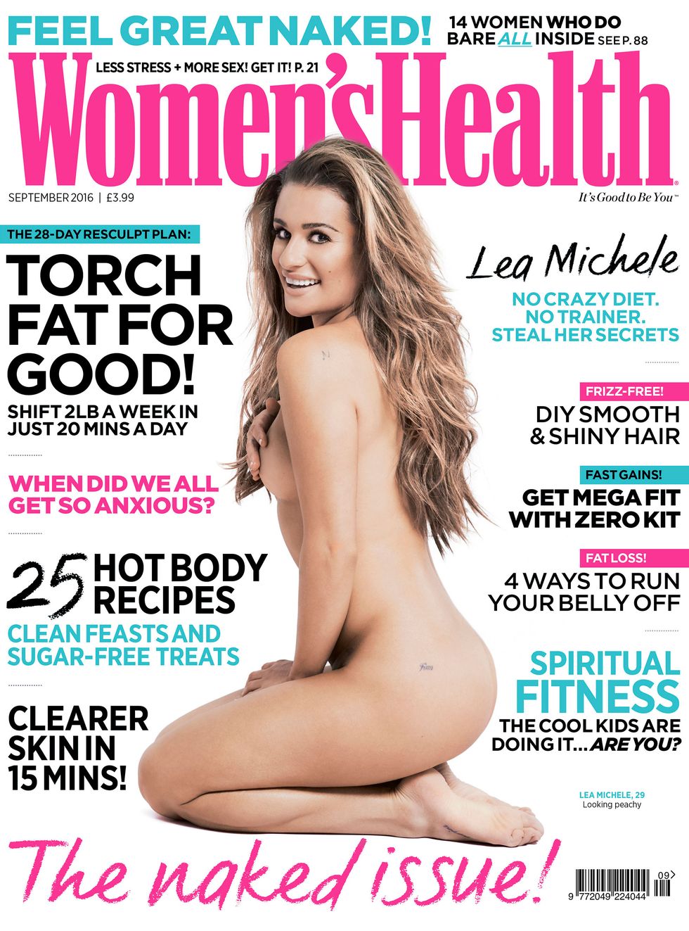 Lea Michele for Women's Health Naked issue