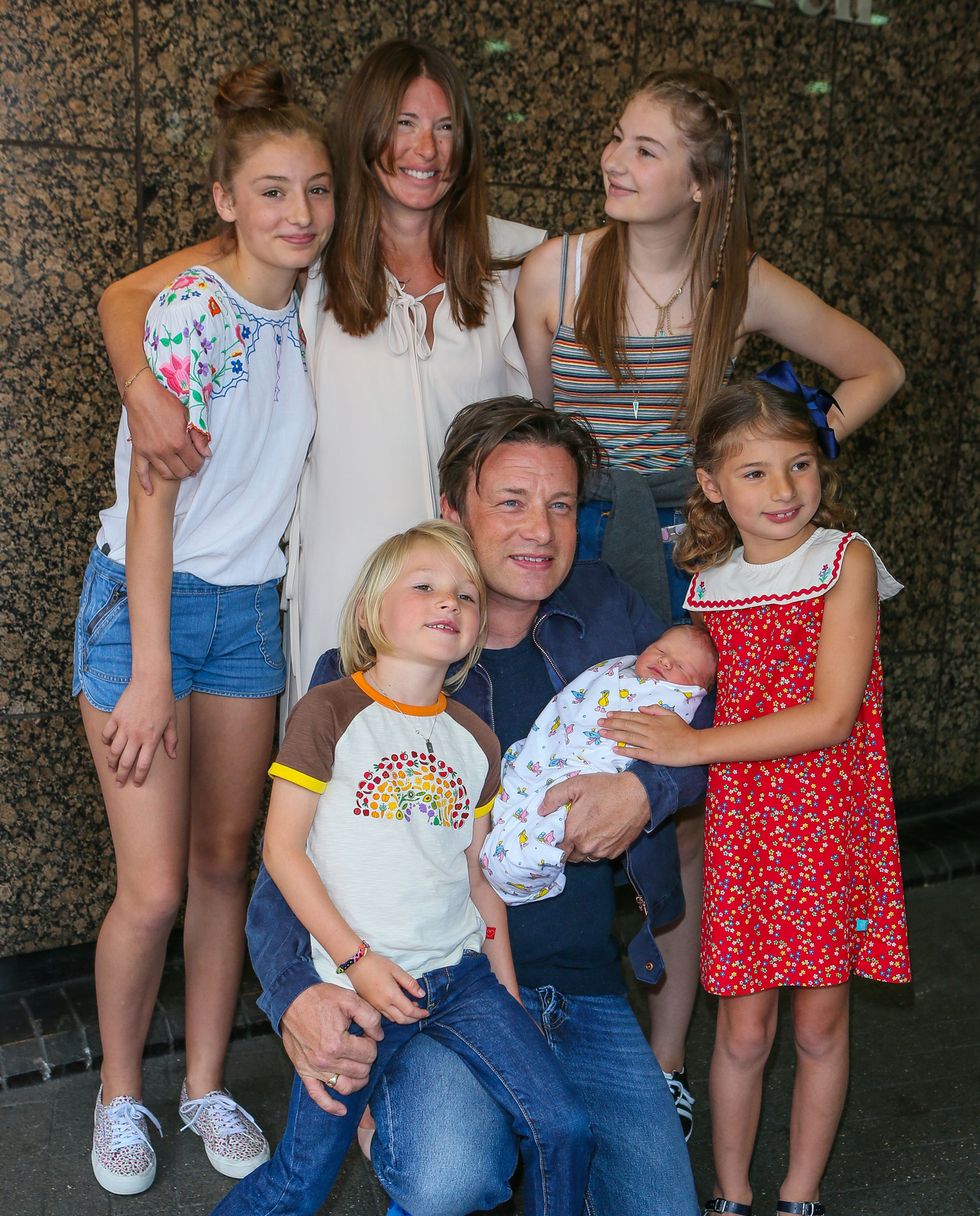 Jamie and Jools Oliver with their children