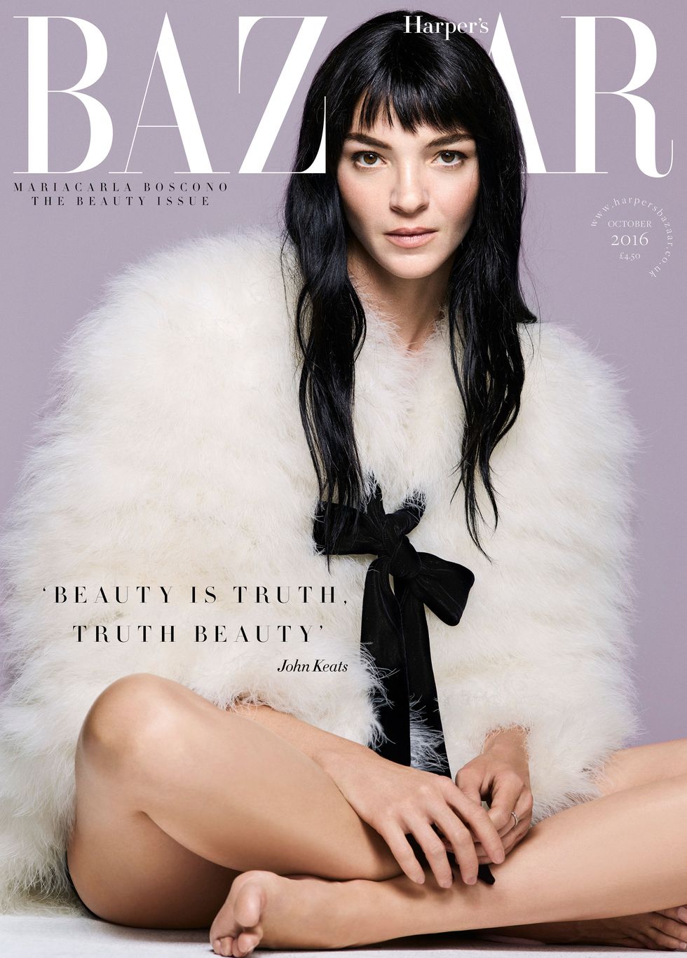 Mariacarla Boscono stars on the October issue cover of Harper's Bazaar