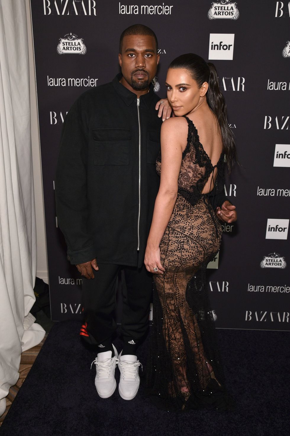 Kanye West and Kim Kardashian at Bazaar Icons party