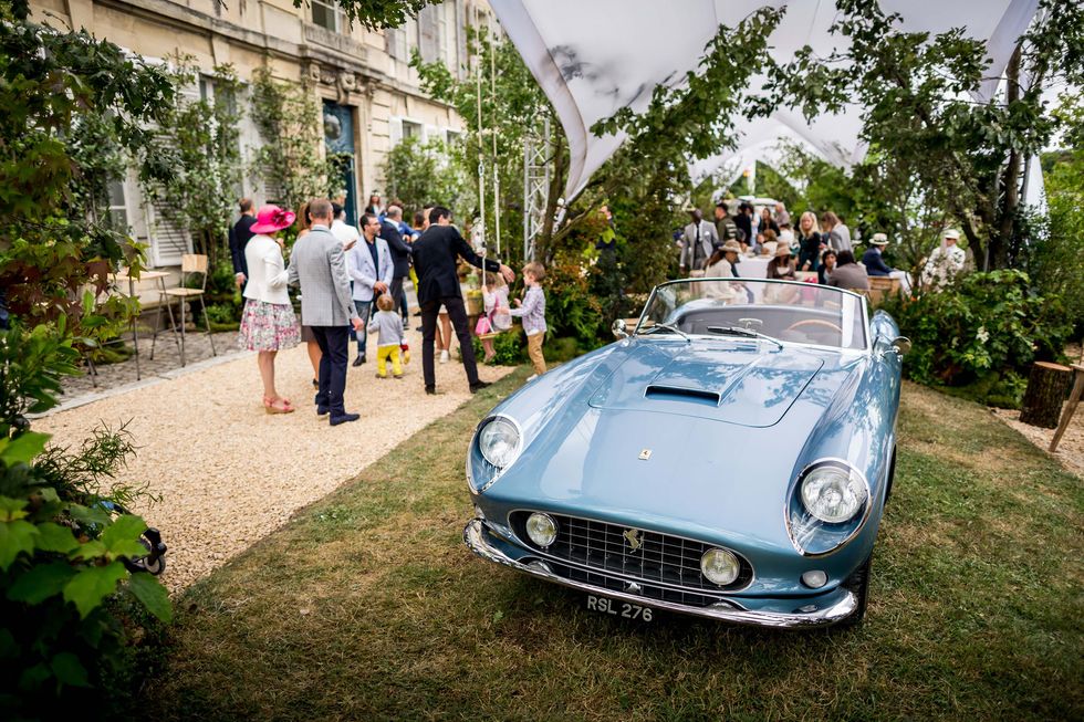 Blue Ferrari  at Chantilly Arts and Elegance with Richard Mille, 2016