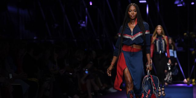 Naomi Campbell on the Versace catwalk