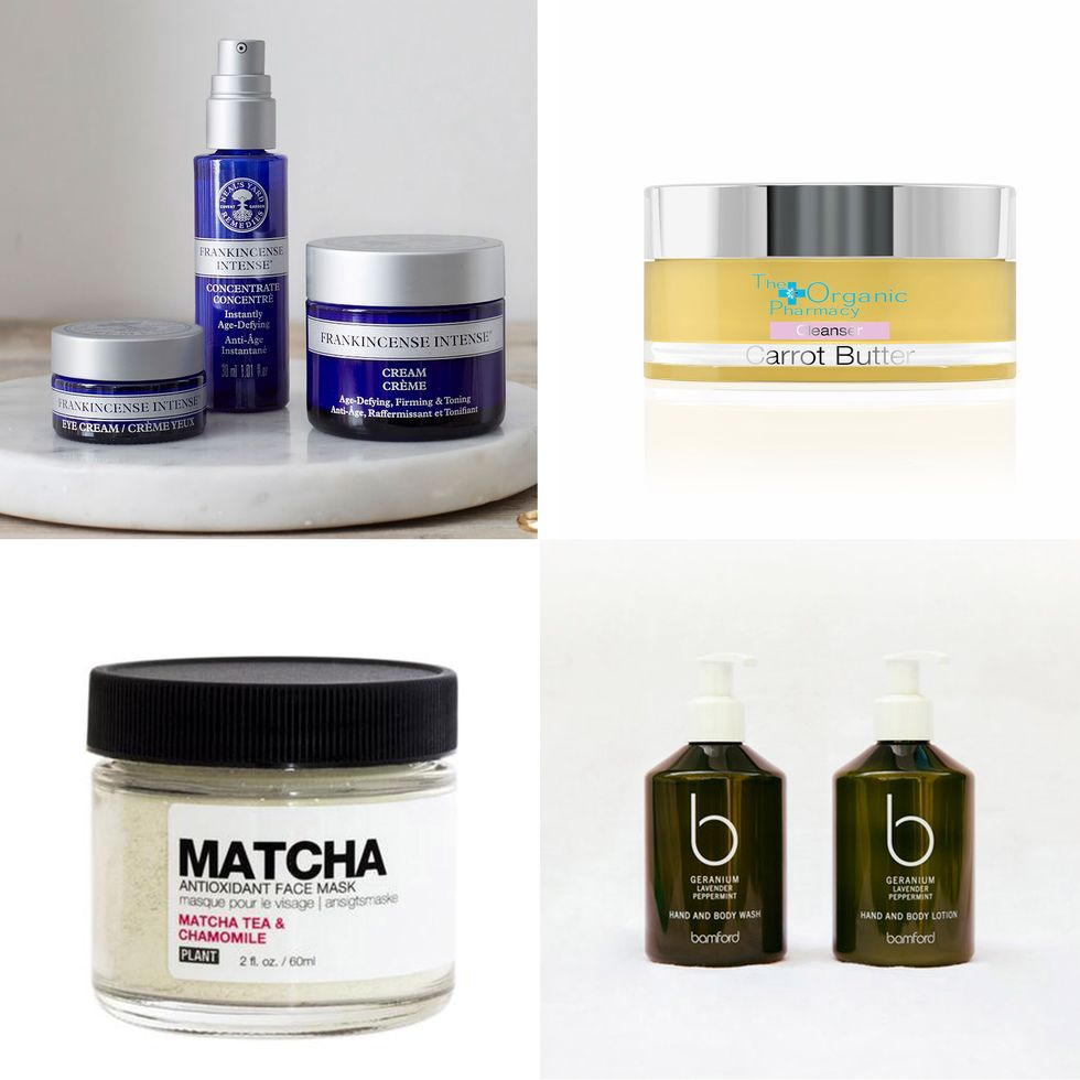 Selection of organic beauty products