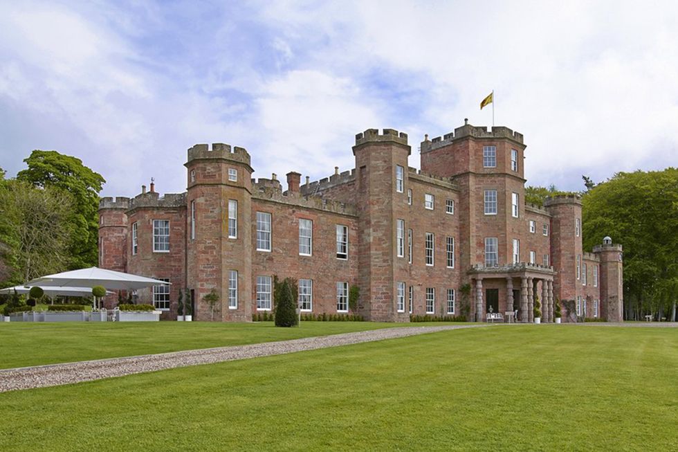 Grass, Lawn, Manor house, Park, Mansion, Stately home, Palace, Tent, Arch, Estate, 