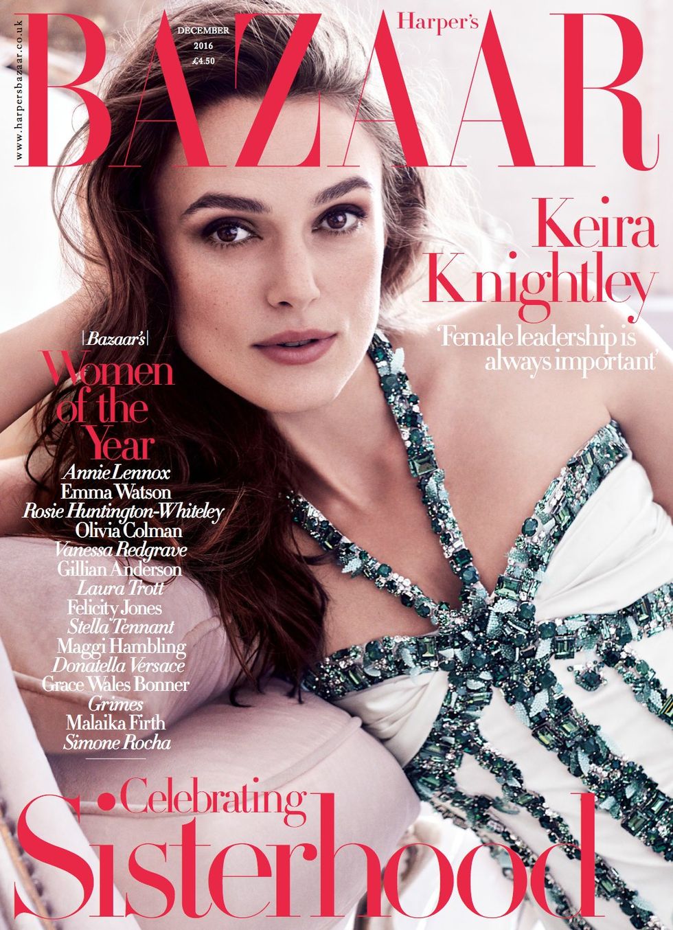 Keira Knightley for Harper's Bazaar cover December 2016