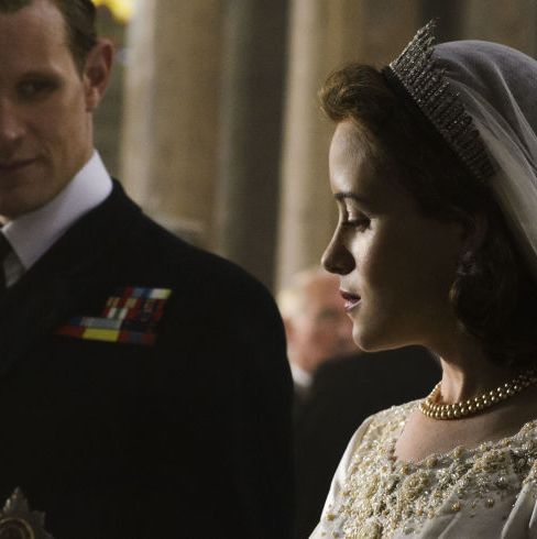 Queen Elizabeth's wedding dress in The Crown