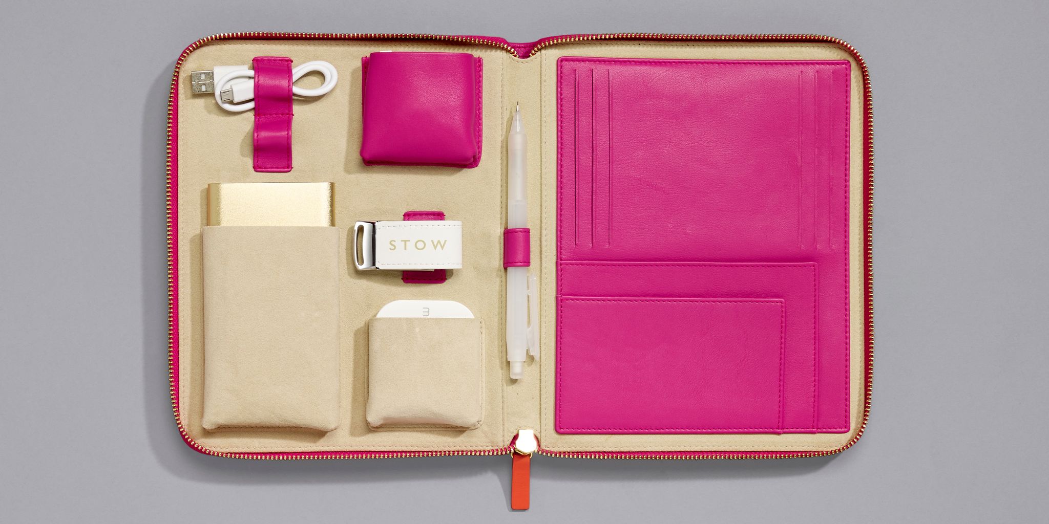 Stow Luxury Leather Travel Tech Case from Not On The High Street