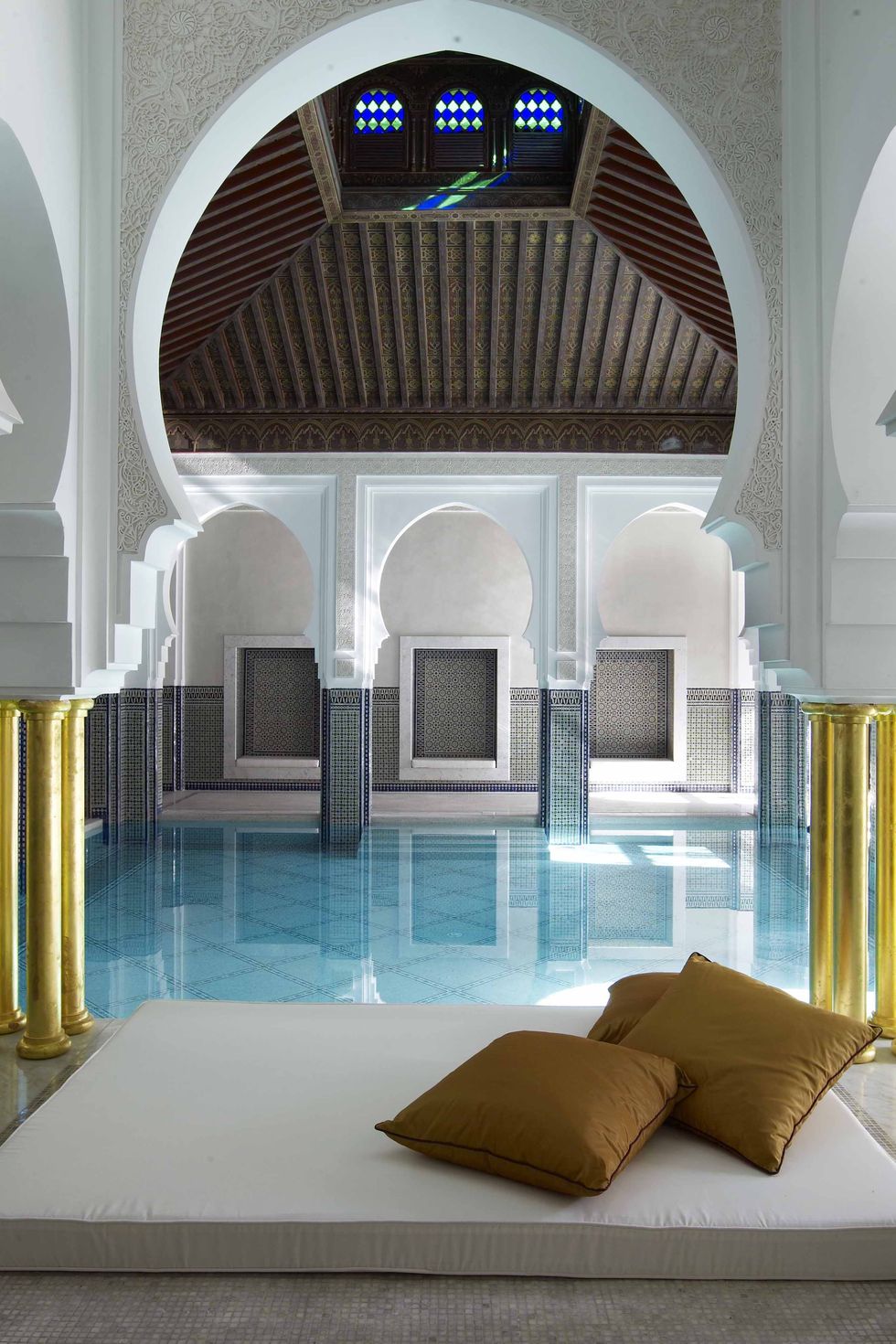 The pool at La Mamounia in Marrakech, Morocco.