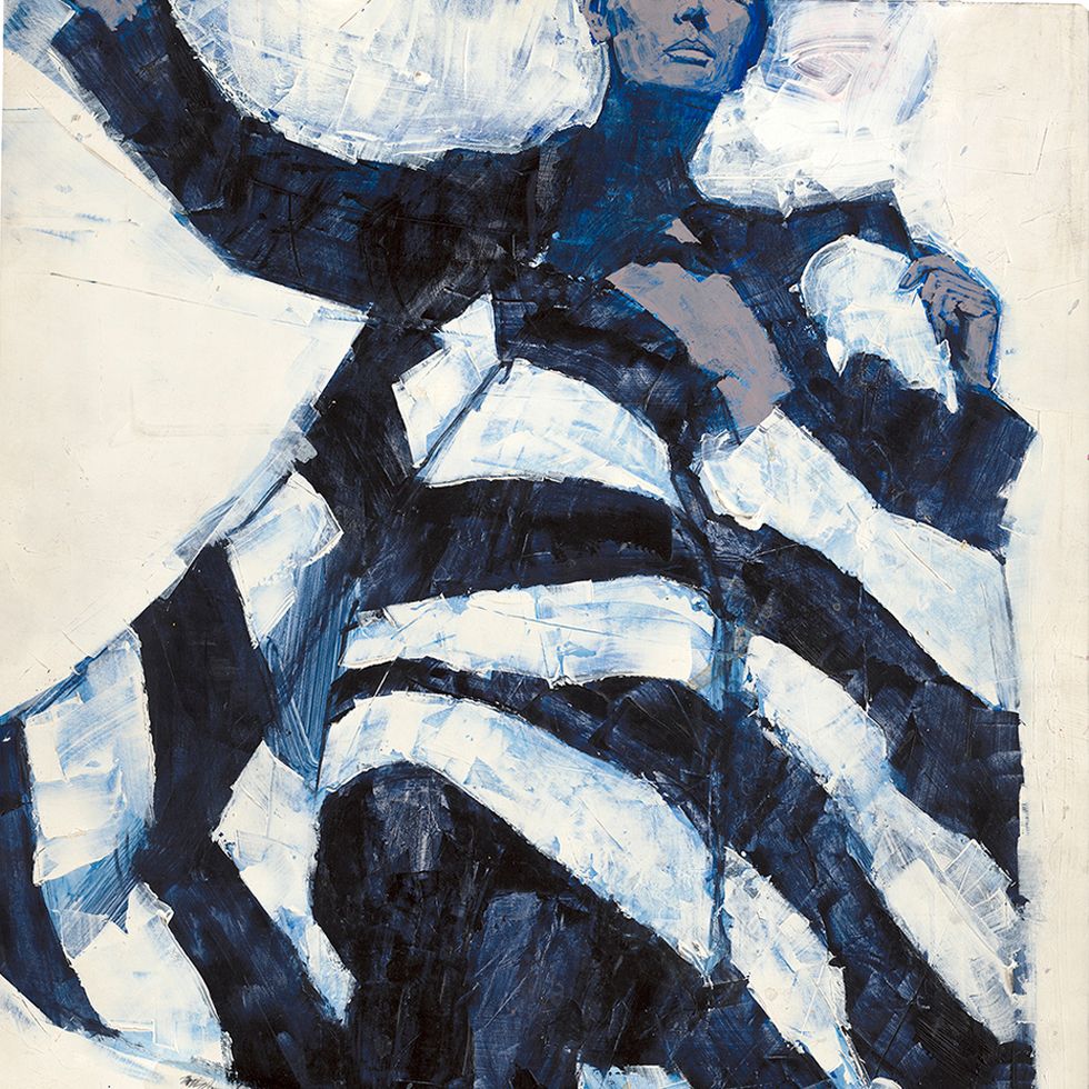 'Woman in White and Black Dress' (1965) by Michael Johnson