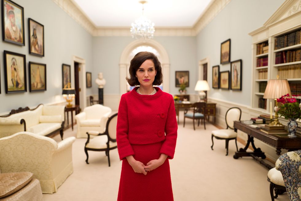 <p>Jackie's famously televised White House tour plays a key role in the film. Here, Portman in a scene from the now-iconic taping.</p>