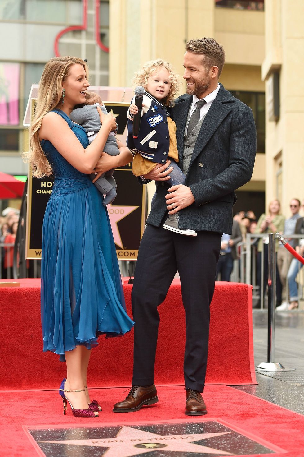 Blake Lively, Ryan Reynolds and daughters on Hollywood Walk of FameG