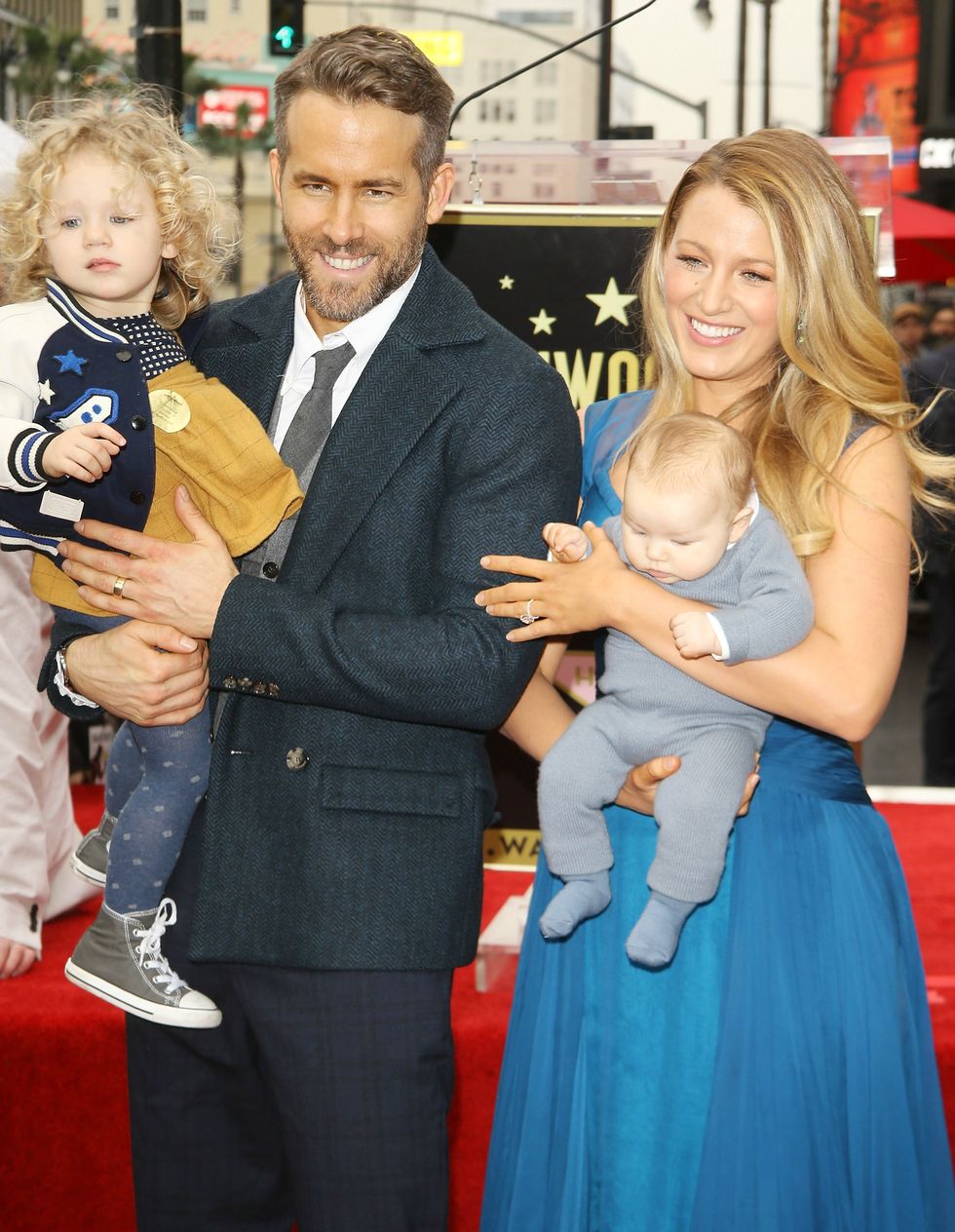 Blake Lively, Ryan Reynolds and daughters on Hollywood Walk of Fame