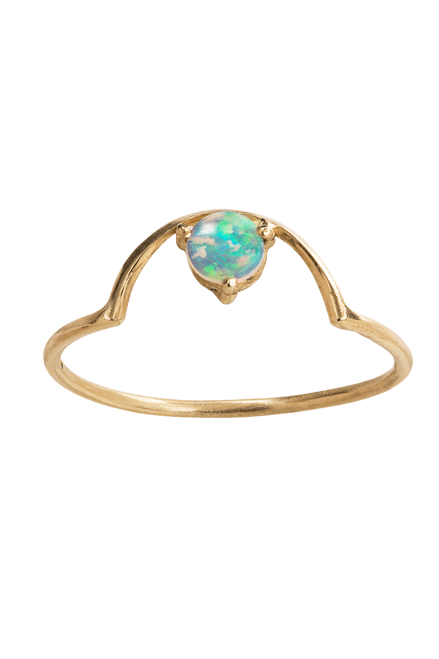Engagement ring with opals