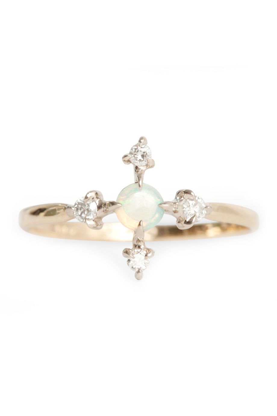 Engagement ring with opals